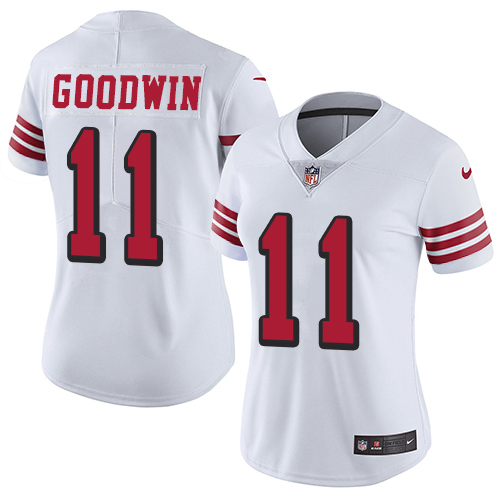 San Francisco 49ers Limited White Women #11 Marquise Goodwin NFL Jersey Rush Vapor Untouchable